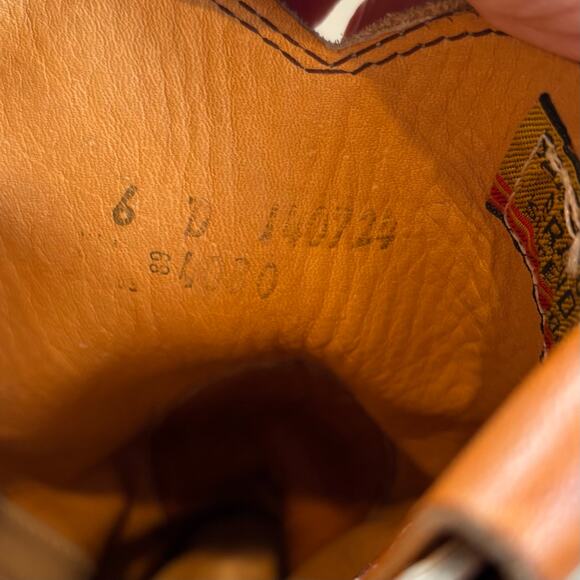 VTG 70s Santa Rosa Brand Leather Cowboy Boots USA Unisex Mens 6D Womens Size 7.5 - Picture 6 of 10